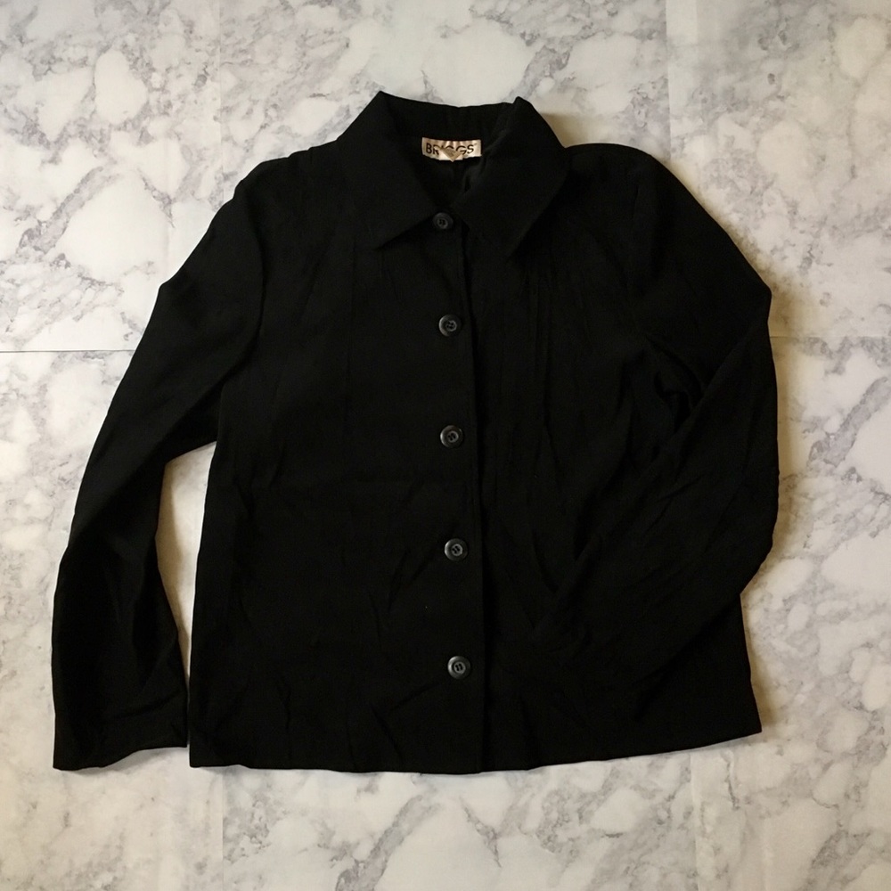 Black suedelike simple jacket